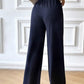 Drawstring Wide Leg Pants with Pocketed