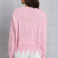 Lip Fringe Round Neck Sweater