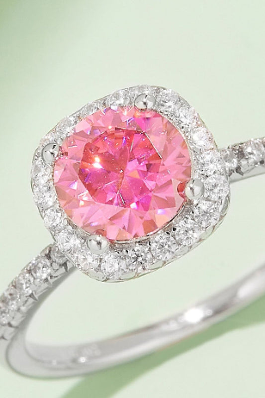 1 Carat Moissanite 925 Sterling Silver Halo Ring 💜