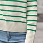 Striped Collared Neck Knit Top