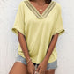 Lace Detail V-Neck T-Shirt