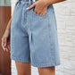 High Waist Denim Shorts with Pockets