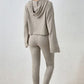 Lettuce Hem Dropped Shoulder Hooded Top and Pants Set