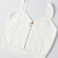 Women's Zip-Up Cutout Sleeveless Knit Crop Top