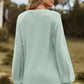 Full Size Notched Neck Raglan Sleeve Blouse