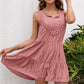 Women's Tassel Tie Lace Trim Sleeveless Dress