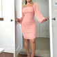 Zip-Back Ruched Bodycon Dress