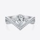 1 Carat Moissanite Teardrop 925 Sterling Silver Ring