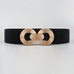 Women's Geometric Buckle Elastic Wide Belt