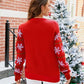 HO HO HO Santa Christmas Themed Round Neck Long Sleeve Sweater