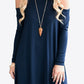 Women's Full Size Cold-Shoulder Long Sleeve Round Neck Dress