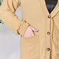 Heimish Full Size Button Up Mustard Yellow Long Sleeve Cardigan