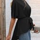 Tied Round Neck Half Sleeve Blouse