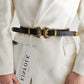 Jessica Anne Beauty Double Buckle PU Leather Belt