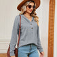 Full Size Half-Button Dropped Shoulder Hoodie
