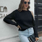 KnittedEmporium Cold-Shoulder Round Neck Sweater