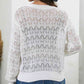 Full Size Openwork V-Neck Cardigan