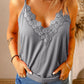 CAMI CHIC Full Size Lace Trim V-Neck Cami Top 🦋