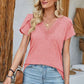 V-Neck Petal Sleeve T-Shirt