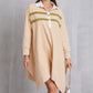 Half Button Handkerchief Hem Dress