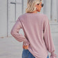 Full Size V-Neck Eyelet Flounce Sleeve Blouse