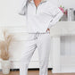 Half Zip Light Gray Sweatshirt and Drawstring Sweatpants Set