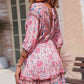 Bohemian Frill Trim V-Neck Dress