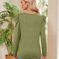 Buttoned Round Neck Puff Sleeve T-Shirt