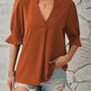 Notched Half Sleeve T-Shirt
