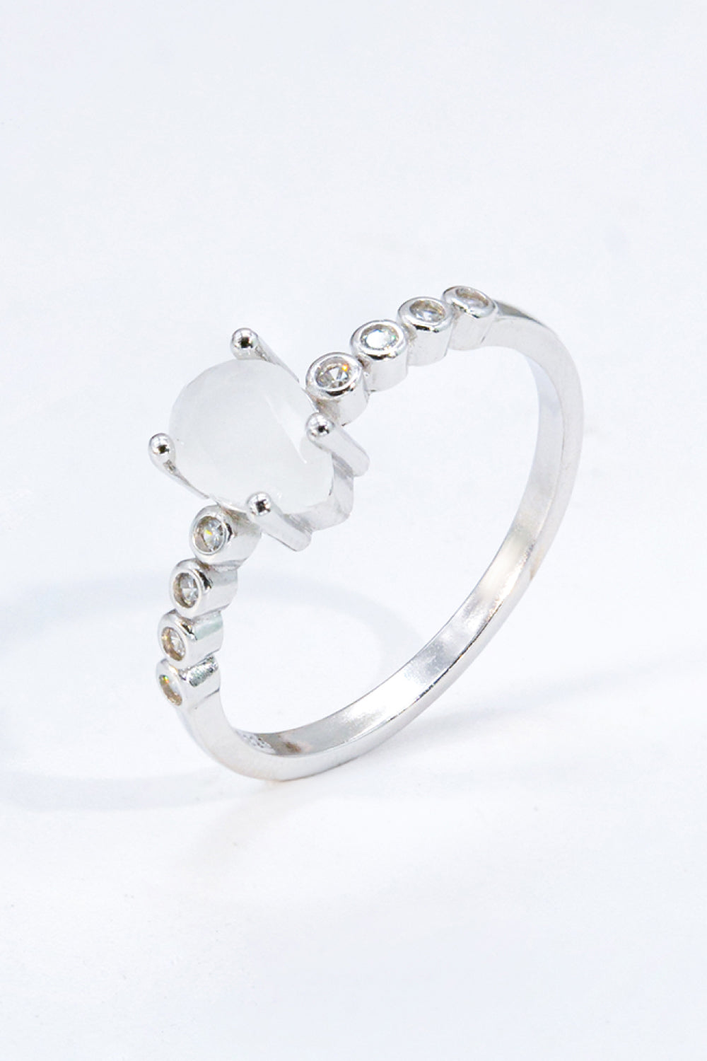 Women's Teardrop Natural Moonstone Ring