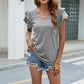 Full Size V-Neck Flutter Sleeve T-Shirt