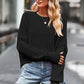 Round Neck Drop Shoulder Long Sleeve Sweater