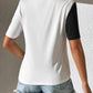 Contrast Color Round Neck Short Sleeve Tee