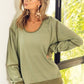 BiBi Waffle Knit Contrast Trim Long Sleeve T-Shirt - Brand BiBi