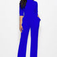 Mock Neck Tie-Waist Half Sleeve Jumpsuit