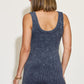 Zenana Ribbed Washed Round Neck Sleeveless Romper - Brand Zenana