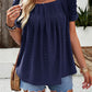 Eyelet Square Neck Puff Sleeve T-Shirt