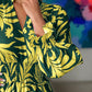 Printed Flounce Sleeve Maxi Dress