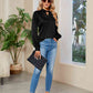 Cutout Mock Neck Long Sleeve Top