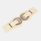 Shell Double Buckle Elastic Wide Belt