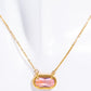 Copper 14K Gold Pleated Pendant Necklace