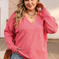 Plus Size V-Neck Dropped Shoulder Sweater