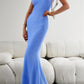Arlowe Lea Round Neck Sleeveless Maxi Fishtail Dress