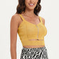 Women's Zip-Up Cutout Sleeveless Knit Crop Top
