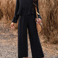 Round Neck Peplum Top and Pants Set