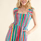 And The Why Full Size Striped Smocked Sleeveless Jumpsuit
