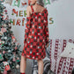 Christmas Asymmetrical Neck Long Sleeve Mini Dress