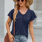V-Neck Flutter Sleeve T-Shirt