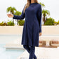 Cap, Long Sleeve Hooded Top and Pants Swim Set
