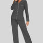 Collared Neck Loungewear Set with Pocket